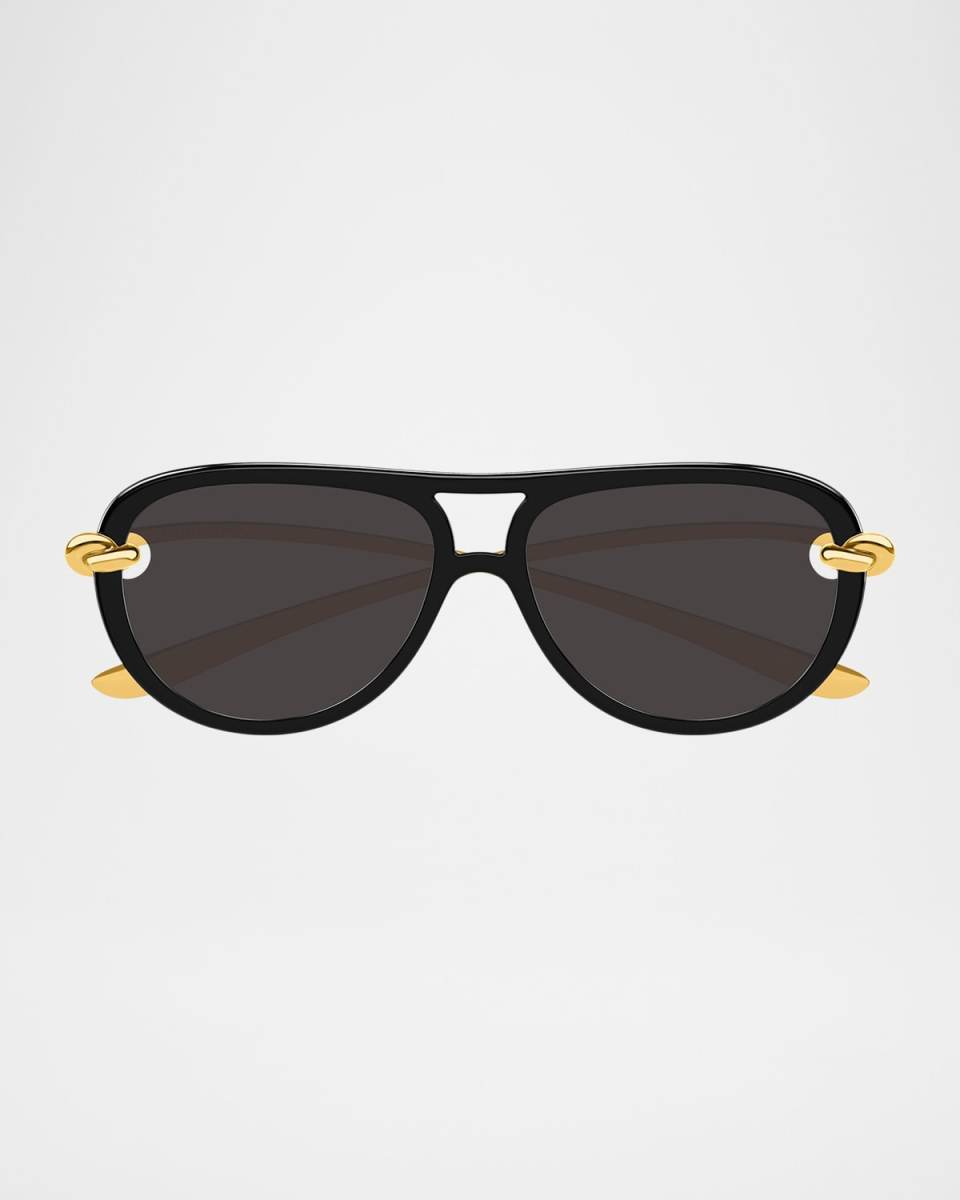 Knot Acetate & Metal Aviator Sunglasses